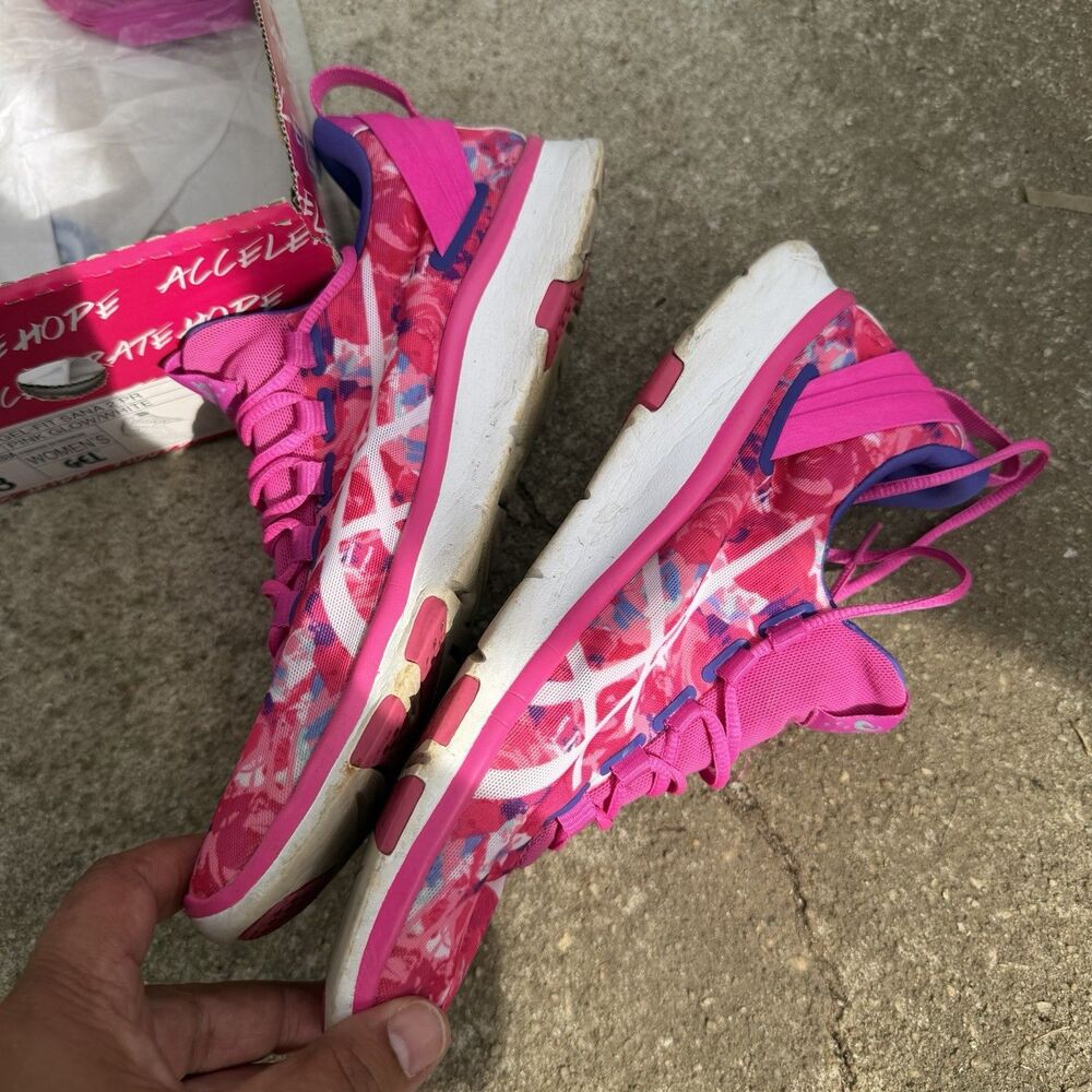 ASICS Gel-Fit Sana 2 PR Women’s 8 Pink Floral Breast Cancer Shoes S562N w/ Box - Picture 7 of 11